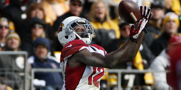 Arizona Cardinals wide receiver John Brown (12) makes a catch in the second half of an NFL football...