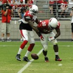 Deone Bucannon breaks up a pass intended for Stepfan Taylor at Arizona Cardinals Training Camp in Glendale Tuesday, August 4, 2015. (Photo: Vince Marotta/Arizona Sports)