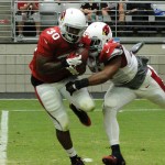 Stepfan Taylor makes a catch at Arizona Cardinals Training Camp in Glendale Tuesday, August 4, 2015. (Photo: Vince Marotta/Arizona Sports)