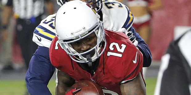Arizona Cardinals wide receiver John Brown (12) scores a touchdown as San Diego Chargers cornerback...