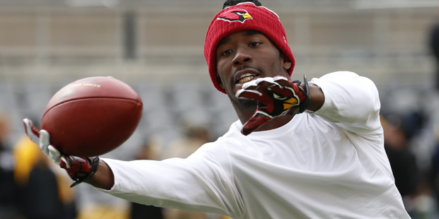 Arizona Cardinals wide receiver John Brown (12) warms up before an NFL football game against the Pi...