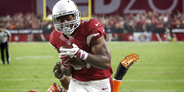 Arizona Cardinals running back David Johnson (31) pulls in a touchdown catch as Cincinnati Bengals ...