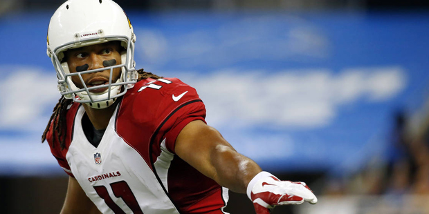 Arizona Cardinals wide receiver Larry Fitzgerald (11) waits on the snap during the second half of a...