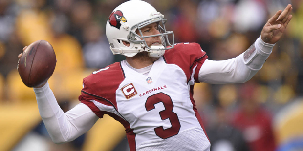 Arizona Cardinals quarterback Carson Palmer (3) passes against the Pittsburgh Steelers in the first...