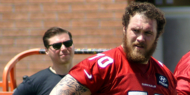 Cardinals center Evan Boehm during rookie mini-camp. (Photo by Adam Green/Arizona Sports)...