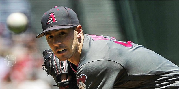 Arizona Diamondbacks' Patrick Corbin pitches against the Atlanta Braves during the first inning of ...