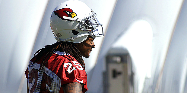 Cardinals rookie Marqui Christian watches during mini-camp. (Photo by Adam Green/Arizona Sports)...