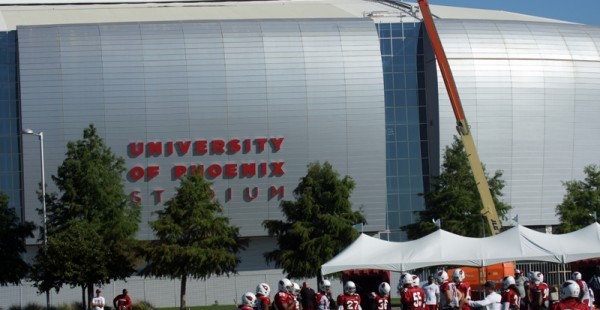 The Cardinals practiced on a field south of University of Phoenix Stadium Aug. 14. (Photo by Adam G...