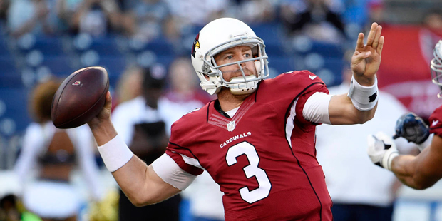 Arizona Cardinals quarterback Carson Palmer passes during the first half of a preseason NFL footbal...