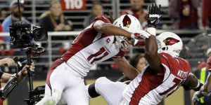 Larry Fitzgerald decks Cardinals teammate Earl Watford