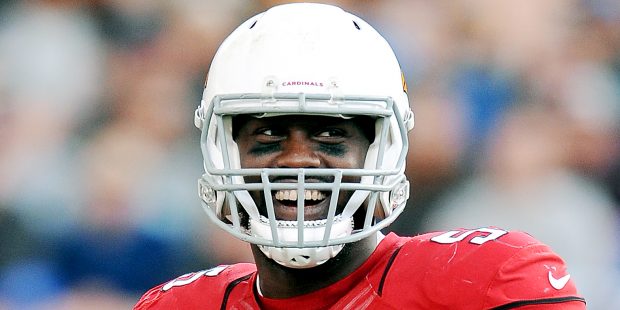 FILE - In this Jan. 1, 2017, file photo, Arizona Cardinals linebacker Chandler Jones smiles in the ...