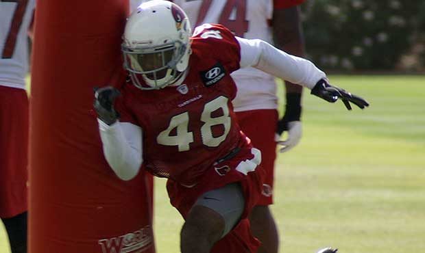 Cornerback Gump Hayes during Arizona Cardinals OTAs Tuesday, May 16. (Photo by Adam Green/Arizona S...