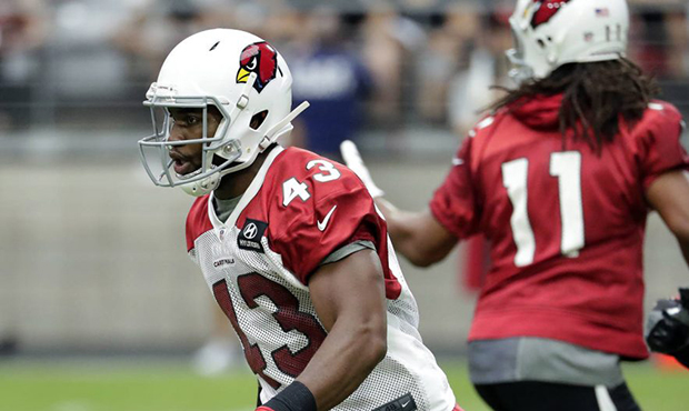 Arizona Cardinals linebacker Haason Reddick (43) runs drills during the team's first day of NFL foo...