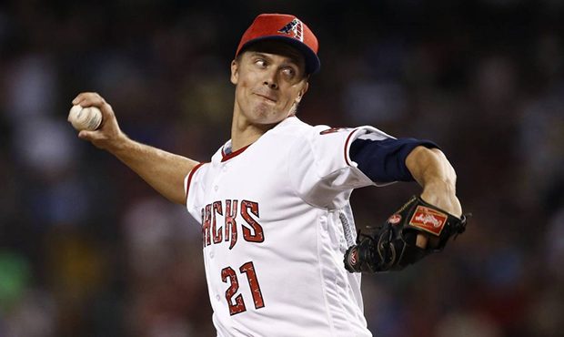 Arizona Diamondbacks' Zack Greinke throws a pitch to the Colorado Rockies during the second inning ...