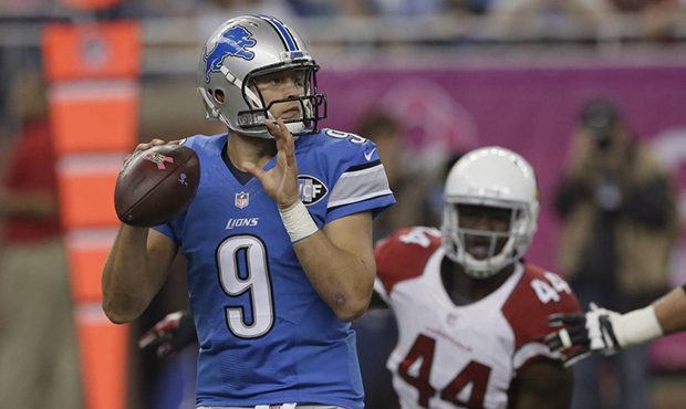 Arizona Cardinals outside linebacker Markus Golden (44) rushes Detroit Lions quarterback Matthew St...