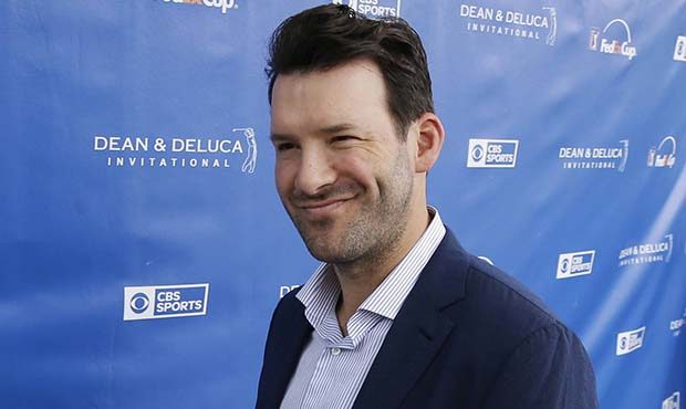 Former NFL quarterback Tony Romo leaves the broadcast booth after appearing on air during the third...