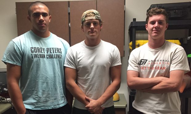 Youngker High School seniors Chris Rogers Jr., Nathan Blowers, and Anthony Cluff (left to right) al...