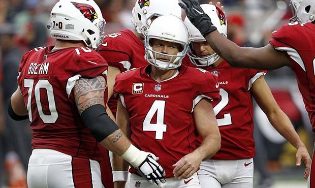 Arizona Cardinals kicker Phil Dawson (4) kicks celebrates his field goal against the San Francisco ...