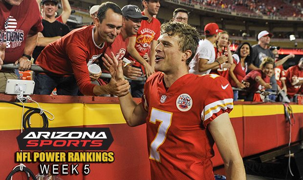 Kansas City Chiefs kicker Harrison Butker greets fans following an NFL football game in Kansas City...
