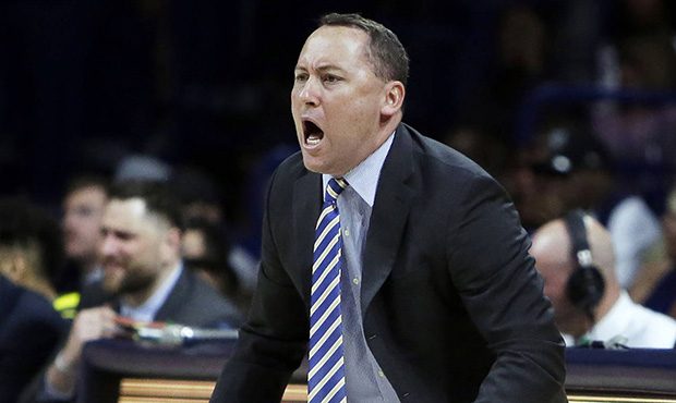 FILE - In this Nov. 10, 2017, file photo, Northern Arizona head coach Jack Murphy reacts in the fir...