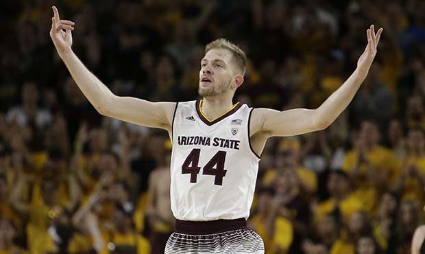 Arizona State guard Kodi Justice (44) in the first half during an NCAA college basketball game agai...