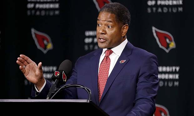 New Arizona Cardinals NFL football head coach Steve Wilks speaks, Tuesday, Jan. 23, 2018, after bei...