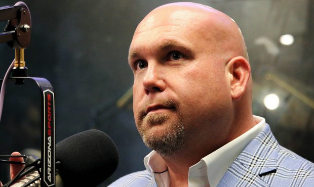 Arizona Cardinals general manager Steve Keim does an interview with The Doug & Wolf Show on 98....
