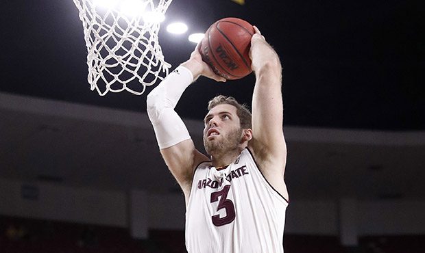 Arizona State forward Mickey Mitchell dunks against California during the second half of an NCAA co...