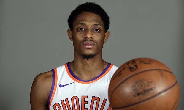 Phoenix Suns Brandon Knight poses during the NBA basketball team media day Monday, Sept. 25, 2017 i...