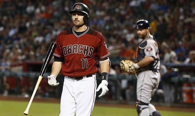 Arizona Diamondbacks' A.J. Pollock (11) flips his bat in the air after striking out as Houston Astr...