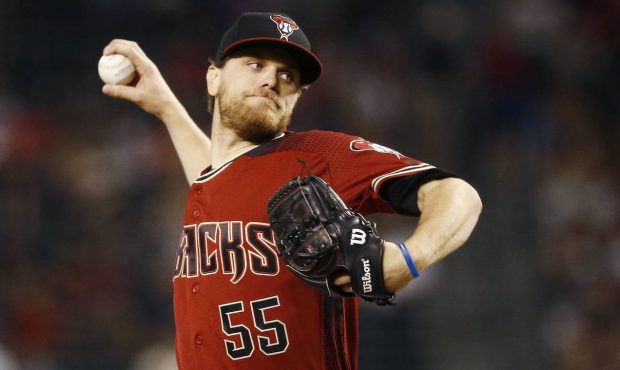 Arizona Diamondbacks starting pitcher Matt Koch throws against the Houston Astros during the first ...