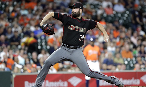 Arizona Diamondbacks starting pitcher Robbie Ray throws against the Houston Astros during the first...