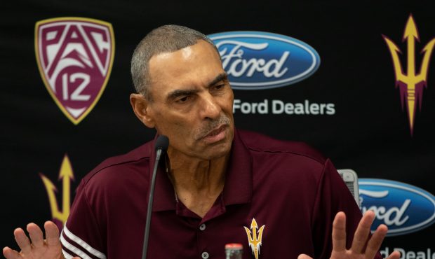 Arizona State coach Herm Edwards talk about the team's next opponent, Washington. (Photo by Justin ...
