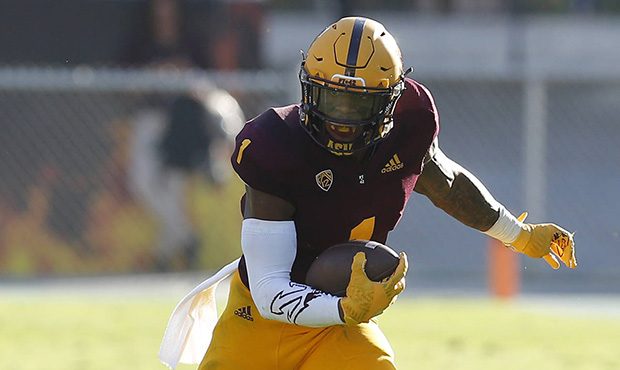 Arizona State wide receiver N'Keal Harry runs for a touchdown against Utah in the second half durin...