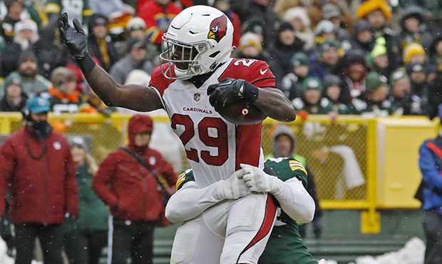 Arizona Cardinals running back Chase Edmonds (29) rushes for a touchdown during the first half of a...