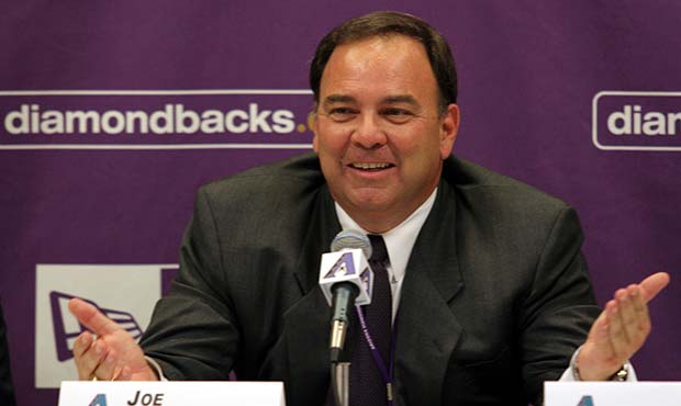 Joe Garagiola, Jr. talks with media, Tuesday, Aug. 2, 2005, at Bank One Ballpark, in Phoenix, after...