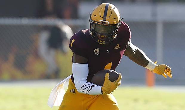 Arizona State wide receiver N'Keal Harry runs for a touchdown against Utah in the second half durin...