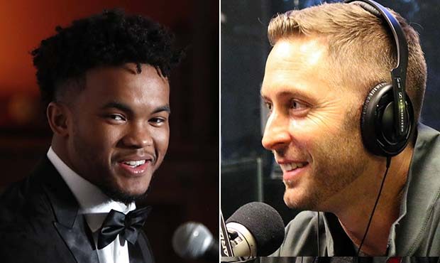 Oklahoma quarterback Kyler Murray (AP photo) and Cardinals coach Kliff Kingsbury (Matt Layman / Ari...