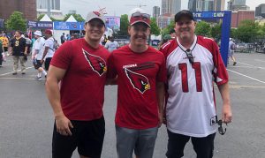 Cardinals fans stop by 98.7 FM's setup in Nashville for NFL Draft