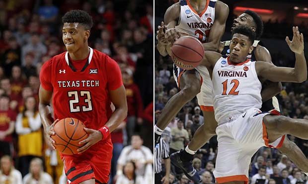 Texas Tech's Jarrett Culver and Virginia's De'Andre Hunter. (AP photos)...