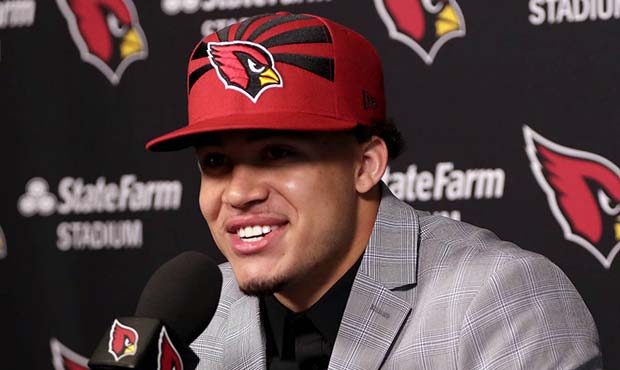 Arizona Cardinals NFL football second-round draft pick Byron Murphy is introduced, Saturday, April ...