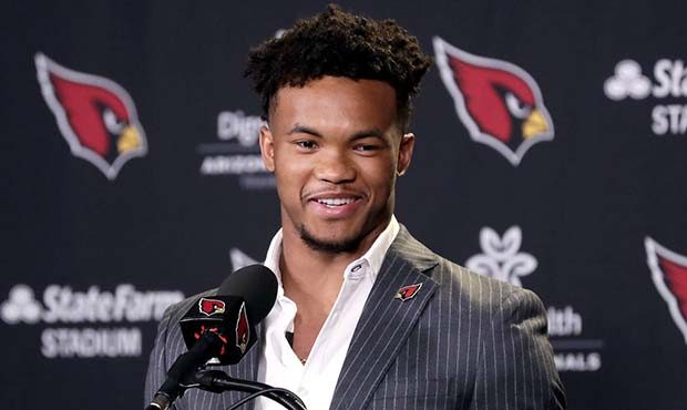 Arizona Cardinals NFL football quarterback Kyler Murray speaks to the media, Friday, April 26, 2019...