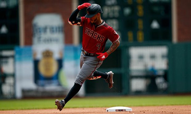 SAN FRANCISCO, CA - MAY 26: Ketel Marte #4 of the Arizona Diamondbacks rounds the bases after hitti...