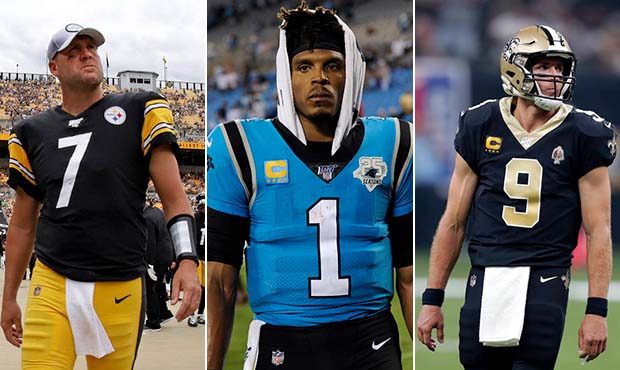 Ben Roethlisberg, left, and Drew Brees, right, are injured. Cam Newton, center, has struggled of la...