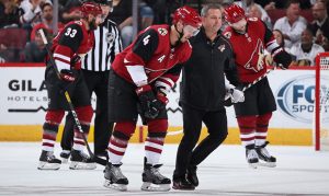Coyotes' Niklas Hjalmarsson exits game with lower body injury