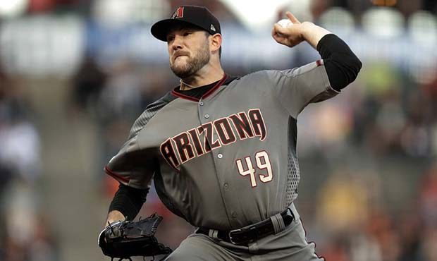 Arizona Diamondbacks pitcher Alex Young works against the San Francisco Giants in the first inning ...