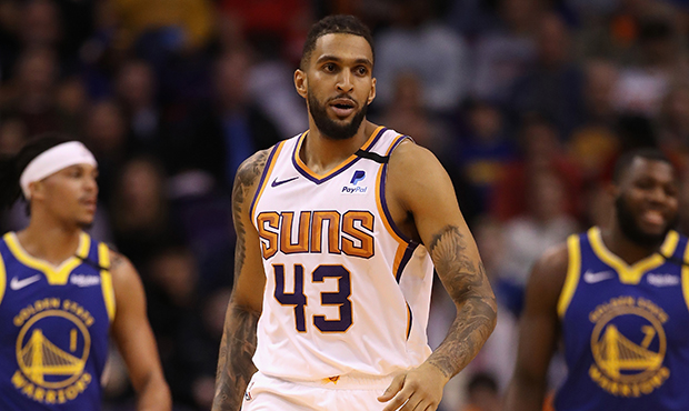 PHOENIX, ARIZONA - FEBRUARY 12:  Jonah Bolden #43 of the Phoenix Suns in action during the first ha...
