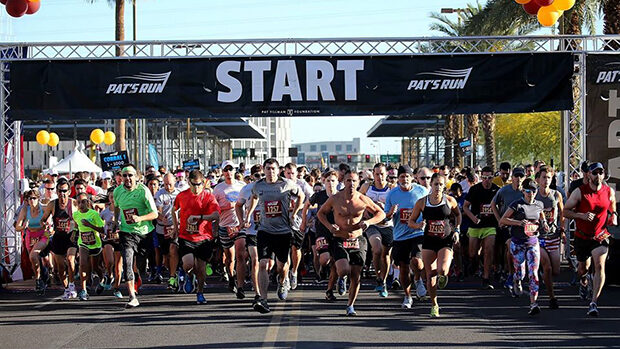 Runners take off after the starting gun at Pat's Run in Tempe. The race, will be run on April 11 th...