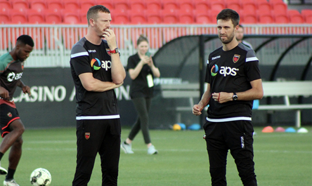 Phoenix Rising FC assistant coaches Peter Ramage (left) and Blair Gavin are awaiting details about ...