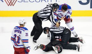Former Coyotes teammates Martinook, DeAngelo fight in playoffs